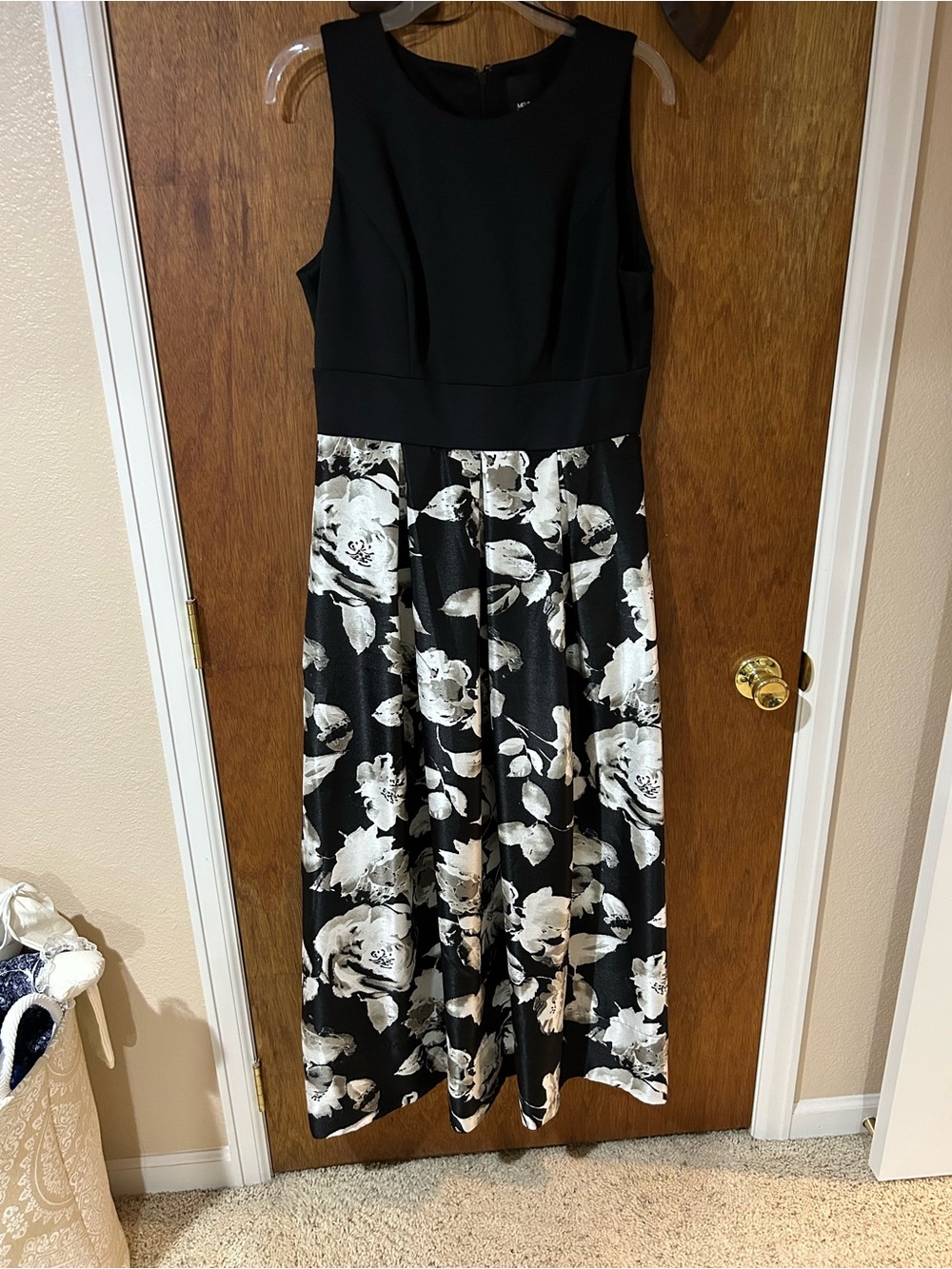Black and White Floral Maxi Dress - Sleeveless
